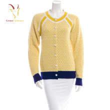 Women knitted cashmere cardigan with pearl button